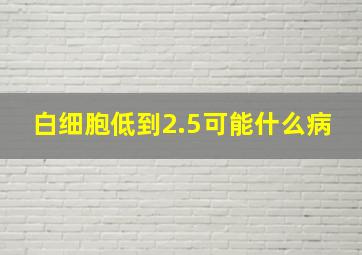 白细胞低到2.5可能什么病