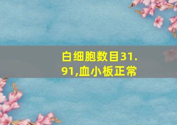 白细胞数目31.91,血小板正常