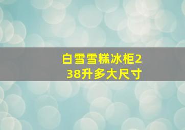 白雪雪糕冰柜238升多大尺寸