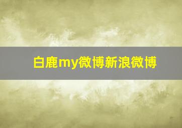 白鹿my微博新浪微博