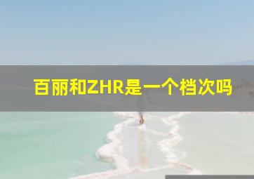 百丽和ZHR是一个档次吗