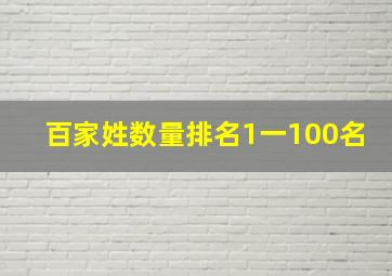 百家姓数量排名1一100名