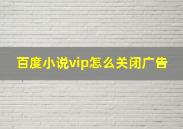 百度小说vip怎么关闭广告