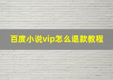 百度小说vip怎么退款教程