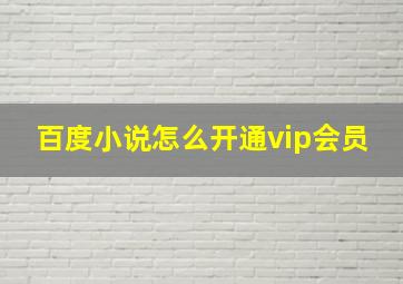 百度小说怎么开通vip会员