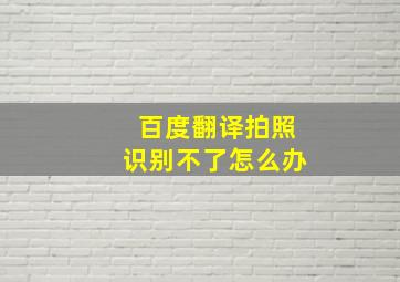 百度翻译拍照识别不了怎么办