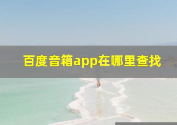 百度音箱app在哪里查找