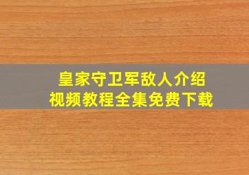 皇家守卫军敌人介绍视频教程全集免费下载