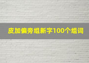 皮加偏旁组新字100个组词