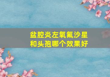 盆腔炎左氧氟沙星和头孢哪个效果好