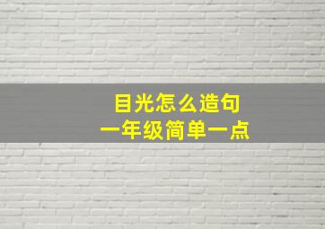 目光怎么造句一年级简单一点