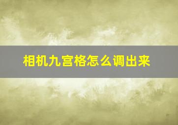 相机九宫格怎么调出来