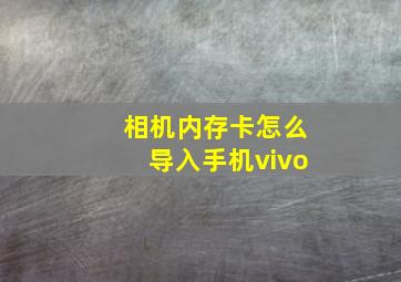 相机内存卡怎么导入手机vivo