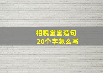 相貌堂堂造句20个字怎么写