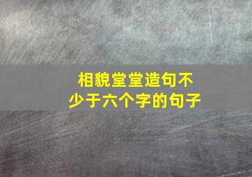 相貌堂堂造句不少于六个字的句子