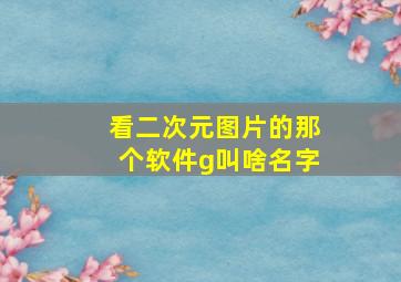 看二次元图片的那个软件g叫啥名字