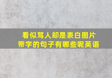 看似骂人却是表白图片带字的句子有哪些呢英语