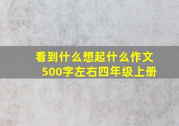 看到什么想起什么作文500字左右四年级上册