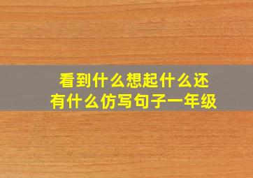 看到什么想起什么还有什么仿写句子一年级