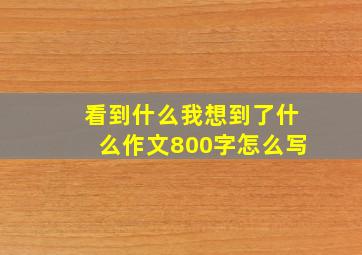 看到什么我想到了什么作文800字怎么写