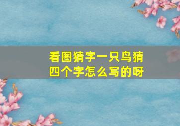 看图猜字一只鸟猜四个字怎么写的呀