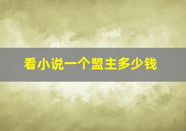 看小说一个盟主多少钱