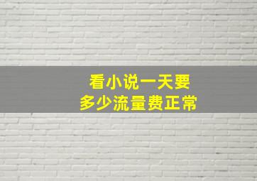 看小说一天要多少流量费正常