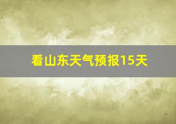 看山东天气预报15天