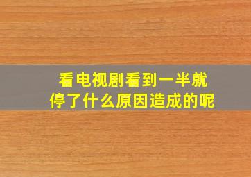 看电视剧看到一半就停了什么原因造成的呢