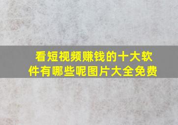 看短视频赚钱的十大软件有哪些呢图片大全免费