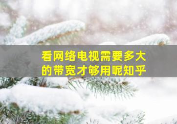 看网络电视需要多大的带宽才够用呢知乎