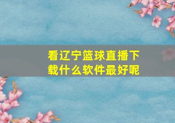 看辽宁篮球直播下载什么软件最好呢