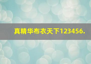 真精华布衣天下123456.