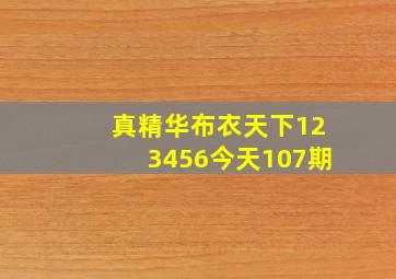 真精华布衣天下123456今天107期