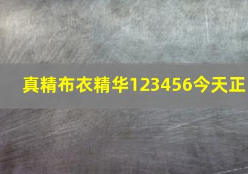 真精布衣精华123456今天正