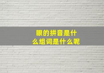 眼的拼音是什么组词是什么呢