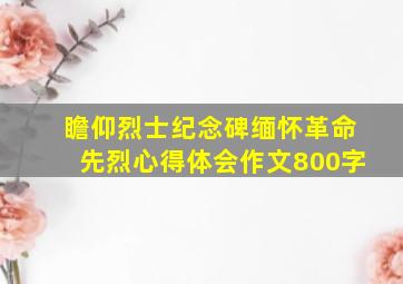 瞻仰烈士纪念碑缅怀革命先烈心得体会作文800字