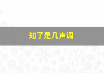 知了是几声调