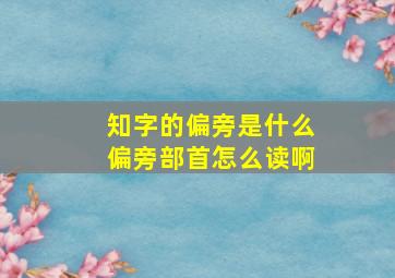 知字的偏旁是什么偏旁部首怎么读啊