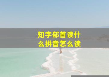 知字部首读什么拼音怎么读