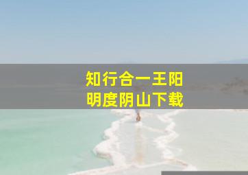 知行合一王阳明度阴山下载