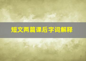 短文两篇课后字词解释