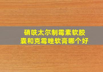 硝呋太尔制霉素软胶囊和克霉唑软膏哪个好