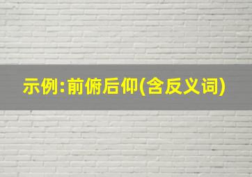 示例:前俯后仰(含反义词)