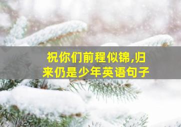 祝你们前程似锦,归来仍是少年英语句子