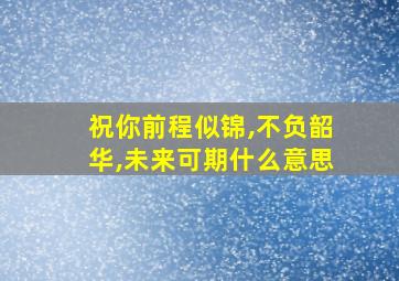 祝你前程似锦,不负韶华,未来可期什么意思