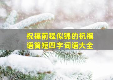 祝福前程似锦的祝福语简短四字词语大全