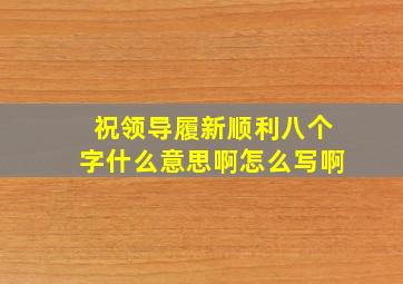 祝领导履新顺利八个字什么意思啊怎么写啊