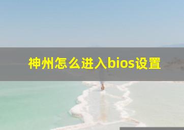 神州怎么进入bios设置