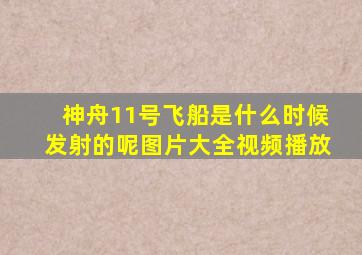 神舟11号飞船是什么时候发射的呢图片大全视频播放